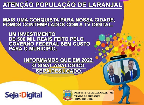 ATENÇÃO POPULAÇÃO!!! – TV DIGITAL PARA NOSSA CIDADE