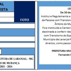 Atenção pais e responsáveis – Carteira Municipal de identificacao do Autista